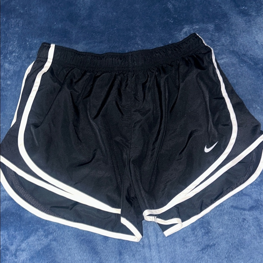 Nike Women's Black and White Athletic Shorts